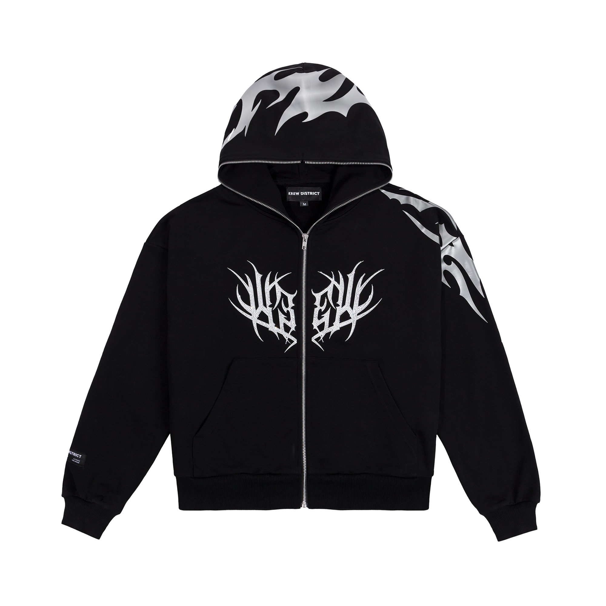 KREW2K Rhinestone Zip-Up Hoodie – KREW DISTRICT KREW2K Rhinestone Zip-Up Hoodie – KREW DISTRICT