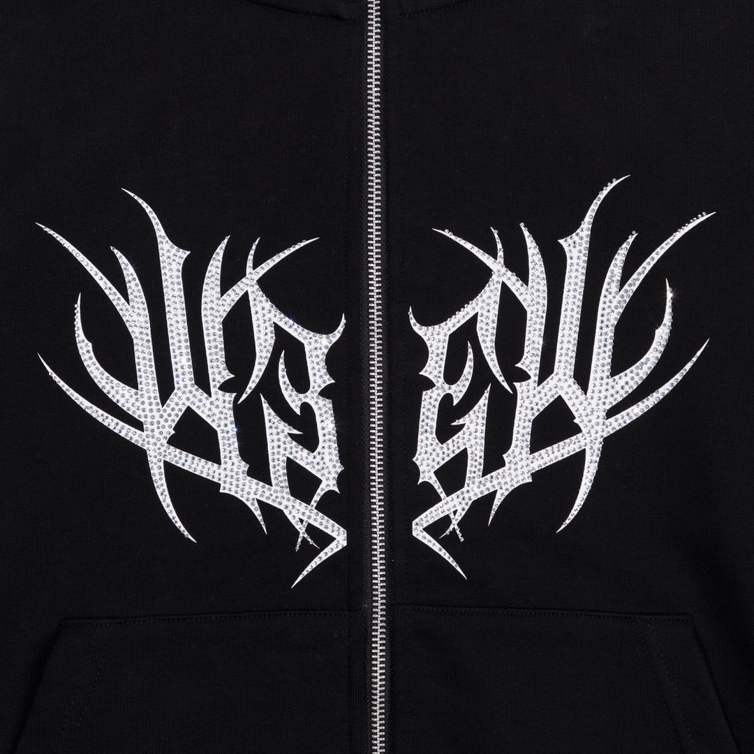 KREW2K Rhinestone Zip-Up Hoodie