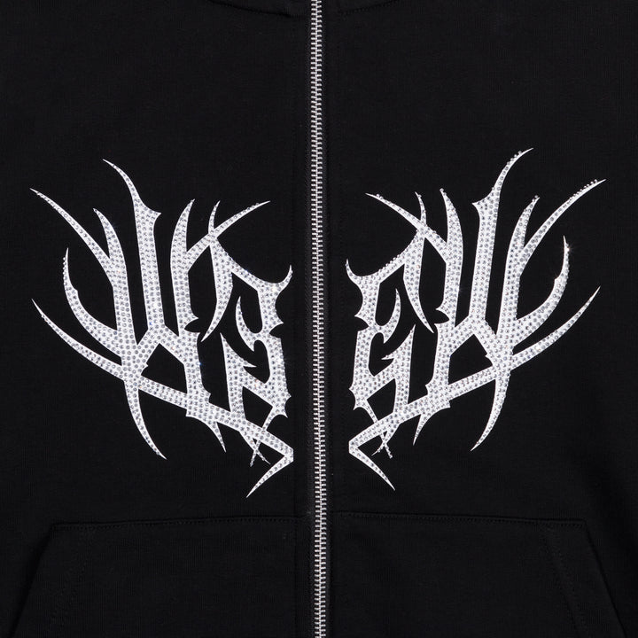 KREW2K Rhinestone Zip-Up Hoodie